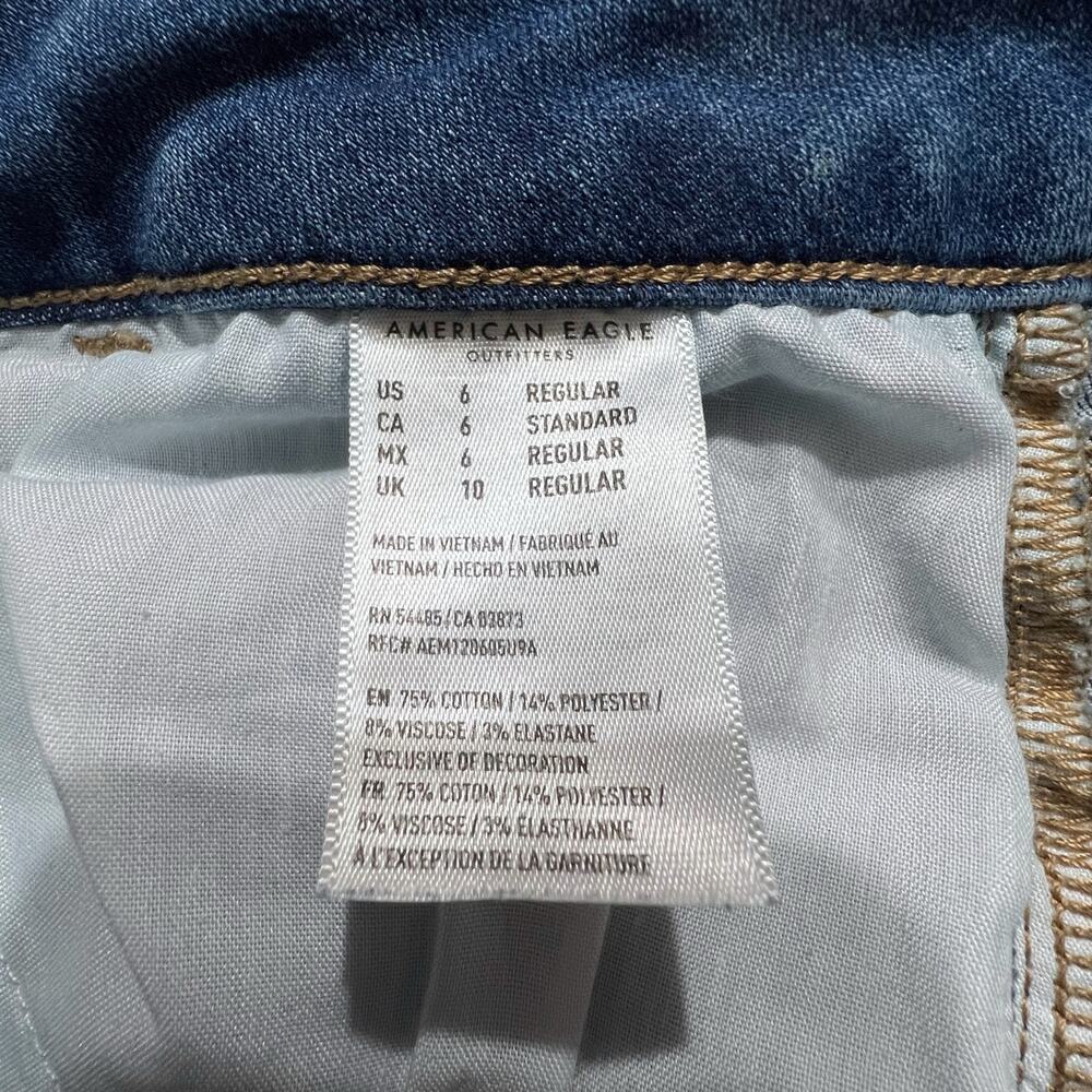 American Eagle Jegging Jeans Women’s 6 Blue Mid Rise Next Level Stretch - Picture 5 of 11